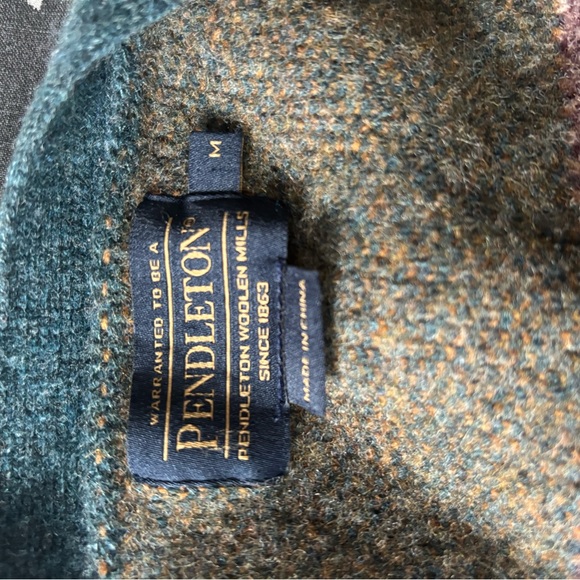 Pendleton Teal and Orange Patterned Cardigan - Picture 2 of 3